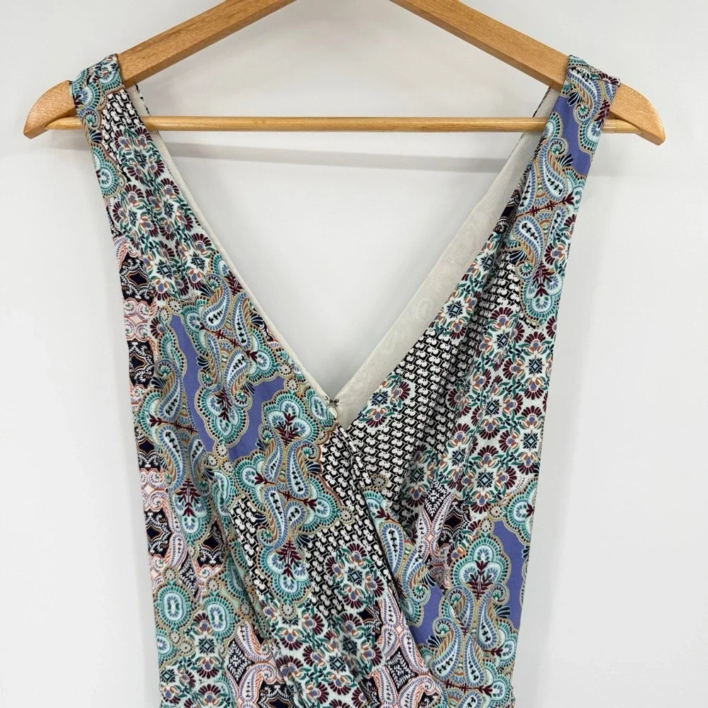 Anthropologie Elevenses Large‎ Jumpsuit Sleeveless Belt Paisley Boho City Summer